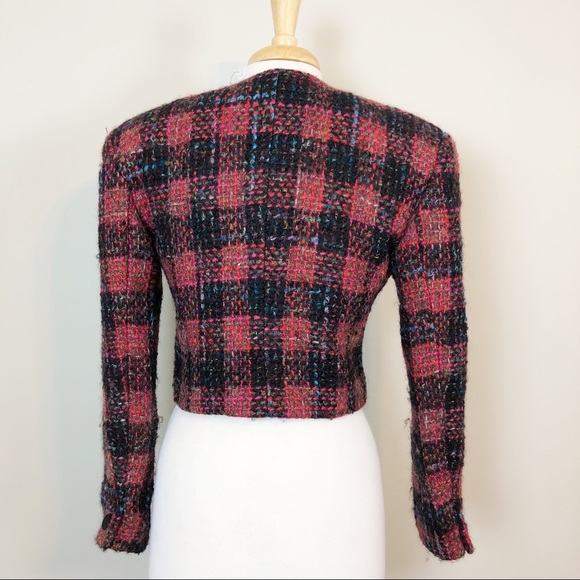 Vintage 80s Ann Taylor Tweed Cropped Blazer - Picture 2 of 4